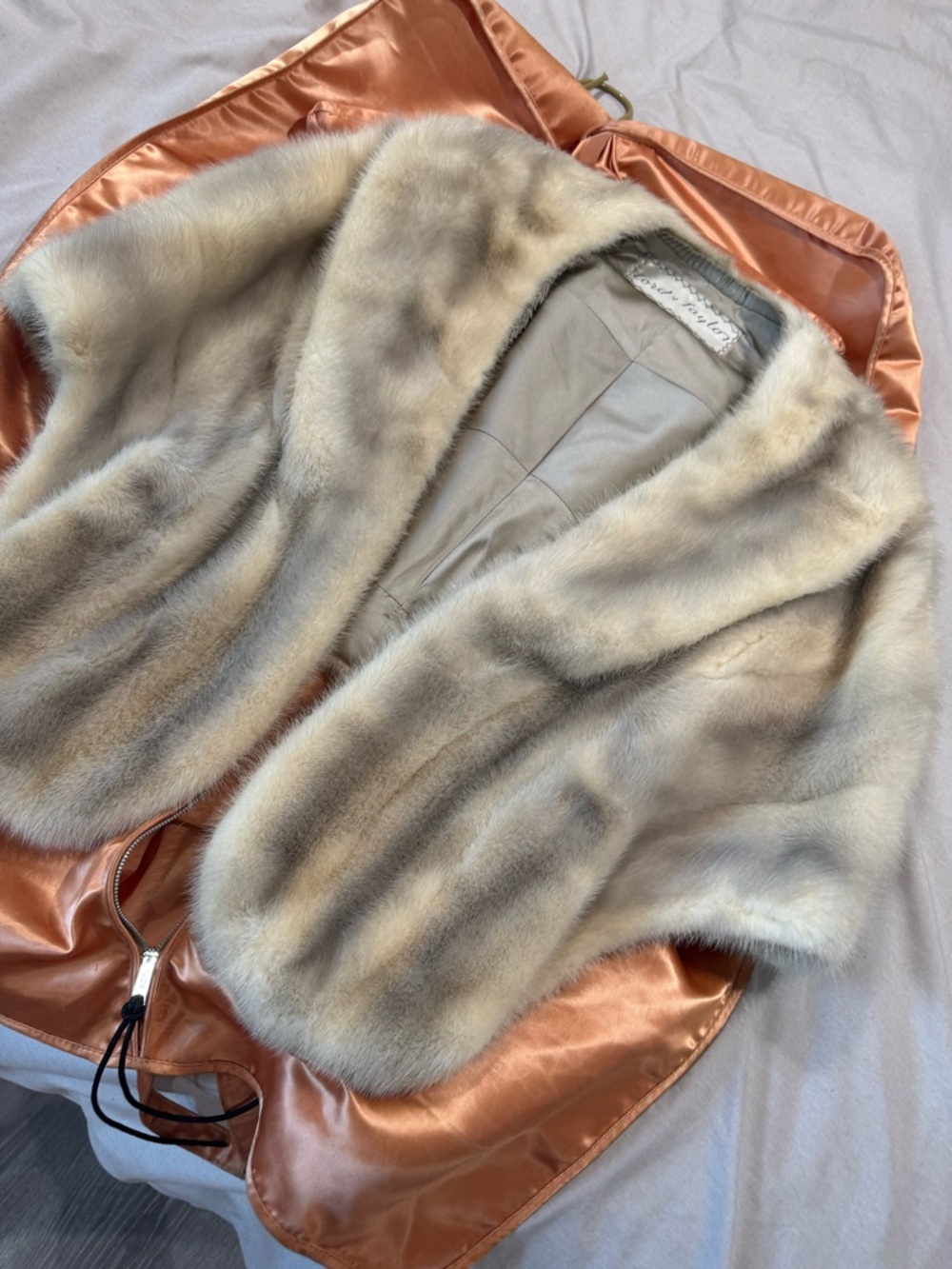 Lord & Taylor Cream Mink Fur Stole